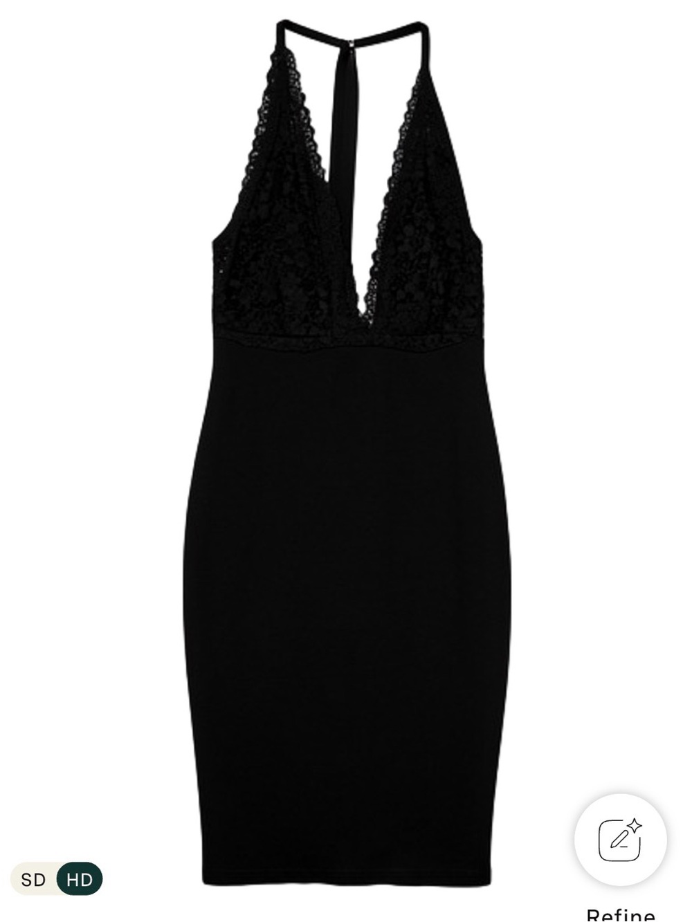 Lulu's Black Lace Plunge Bodycon Mini Dress